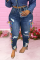 Deep Blue Street Solid Ripped Plus Size Jeans