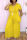 Yellow Casual Solid Patchwork V Neck Loose Jumpsuits