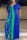 Blue Casual Print Split Joint O Neck Straight Plus Size Dresses