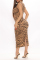 Camouflage Fashion Sexy Animal Print Print Hollowed Out O Neck Vest Dress