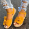 Yellow Casual Hollowed Out Patchwork Opend Out Door Shoes