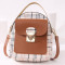Brown Fashion Casual Patchwork Zipper Backpack