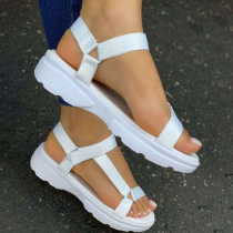 White Hollowed Out Patchwork Opend Out Door Shoes