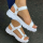 White Hollowed Out Patchwork Opend Out Door Shoes