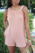 Pink Sexy Solid Split Joint Spaghetti Strap Straight Jumpsuits