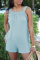 Baby Blue Sexy Solid Split Joint Spaghetti Strap Straight Jumpsuits