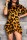 Leopard Print Fashion Casual Print Asymmetrical O Neck Short Sleeve Dress