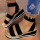 Black Fashion Casual Hollowed Out Split Joint Fish Mouth Sandals