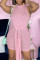 Pink Fashion Casual Solid Bandage Slit O Neck Sleeveless Two Pieces