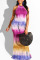 Colour Sexy Print Hollowed Out Split Joint Halter Straight Dresses