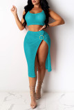 CamelColor Sexy Perspective Vest Beach Skirt Set