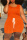 Orange Casual Solid Vests U Neck Plus Size Romper
