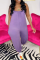 Purple Casual Solid Patchwork Spaghetti Strap Harlan Jumpsuits