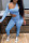 Blue Fashion Sexy Solid Hollowed Out One Shoulder Skinny Jumpsuits