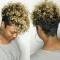Black Fashion Short Curly Hair Gold Wigs