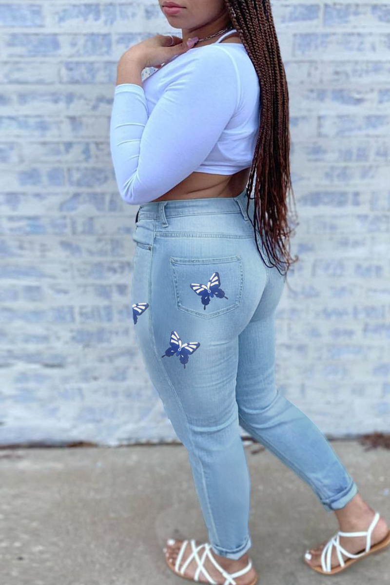 plus size light blue jeans