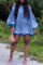 Blue Sexy Casual Solid Backless Off the Shoulder Long Sleeve Dresses