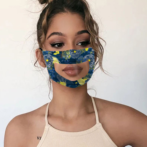 Tibetan Blue Fashion Patchwork Hollowed Out Mask