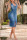 Light Blue Sexy Casual Solid Slit V Neck Sleeveless Denim Dress