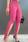 Rose Red Sexy Solid Patchwork Asymmetrical Skinny High Waist Pencil Solid Color Bottoms