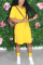 Yellow Fashion Casual Short Sleeve Dress