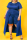 Blue Fashion Casual Solid Slit O Neck Plus Size Two Pieces
