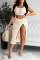 CamelColor Sexy Perspective Vest Beach Skirt Set