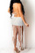 White Sexy Solid Tassel Hollowed Out Patchwork Backless Swimwears Cover Up