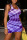 Purple Fashion Sexy Print Basic U Neck Vest Dress