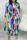 Multicolor Sexy Print Split Joint Half A Turtleneck Pencil Skirt Dresses