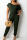 Army Green Casual Solid Split Joint Frenulum O Neck Straight Jumpsuits