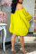 Yellow Fashion Sexy Solid Backless Off the Shoulder Long Sleeve Dresses