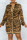 Leopard Print Fashion Casual Print Basic Turndown Collar Long Sleeve Shirt Dress