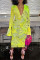 Yellow Fashion Sexy Print Basic V Neck Long Sleeve Dress