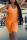 Tangerine Red Sexy Solid Split Joint Backless Halter Skinny Jumpsuits