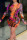 Tangerine Sexy Print Bandage Hollowed Out Patchwork O Neck Pencil Skirt Dresses
