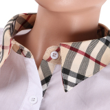 White Casual Patchwork Shirts