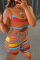 Colour Sexy Striped Patchwork U Neck Skinny Jumpsuits