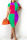 Fluorescent Green Casual Color Lump Print Patchwork Half A Turtleneck Pencil Skirt Dresses