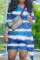Rainbow Color Sexy Patchwork Print asymmetrical Straight Long Sleeve Two Pieces