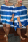 Rainbow Color Sexy Patchwork Print asymmetrical Straight Long Sleeve Two Pieces