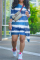 Rainbow Color Sexy Patchwork Print asymmetrical Straight Long Sleeve Two Pieces