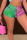 Pink Green Casual Print Patchwork Contrast Skinny High Waist Pencil Positioning Print Bottoms