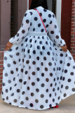 White Casual Dot Patchwork Outerwear