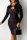 Black Fashion Casual Patchwork Hollowed Out See-through O Neck Long Sleeve Dresses