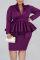 Purple Fashion Plus Size Professional Dress