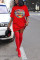 Red Fashion Casual Printing Short Sleeve Dress