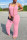 Pink Casual Solid Basic Spaghetti Strap Regular Jumpsuits