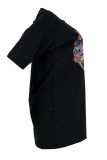 Black Fashion Casual Printing Short Sleeve Dress