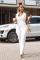 White Fashion Sexy Two Piece Suits Solid Button Slim fit Regular Sleeveless Two-piece Pants Set